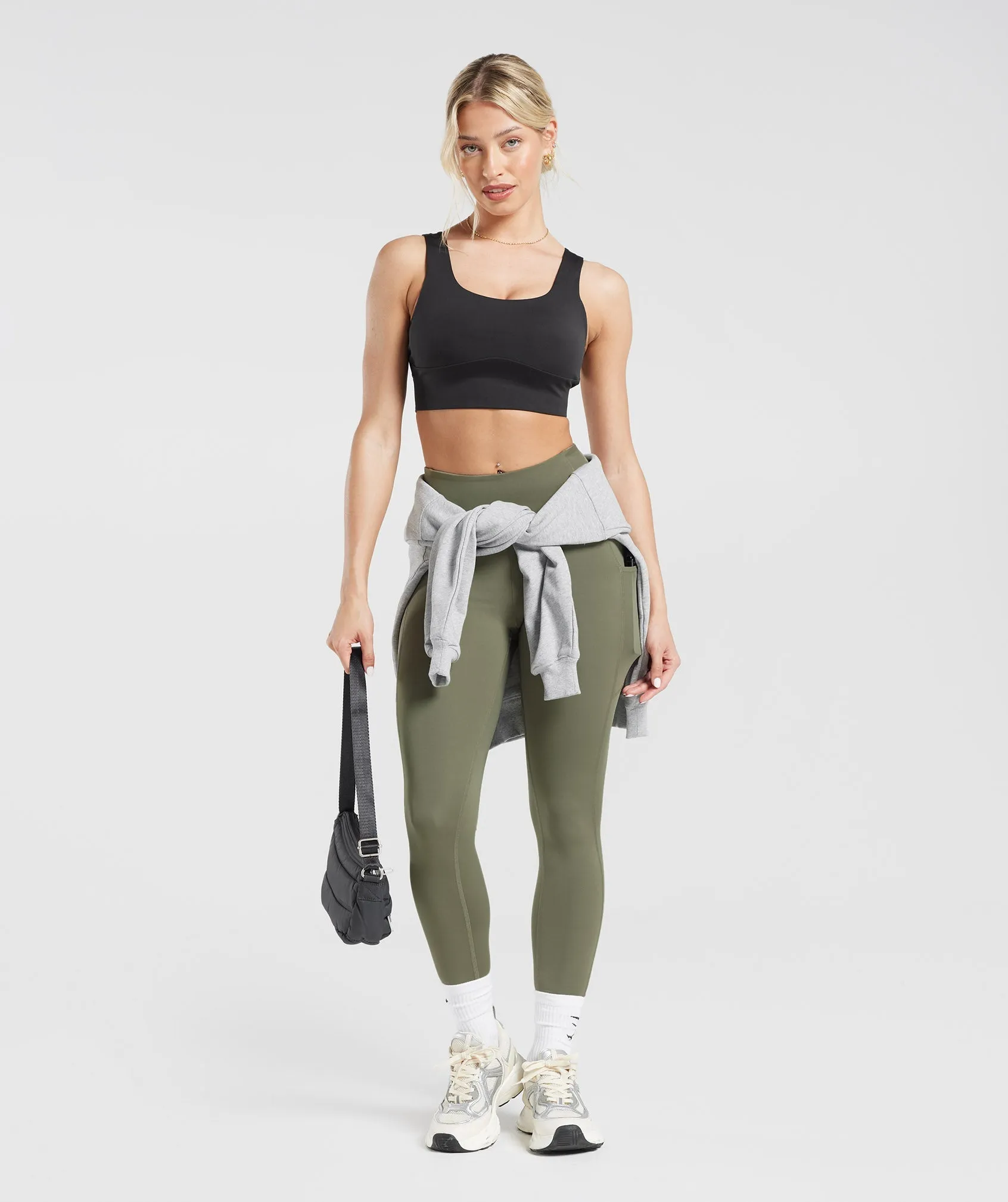 Gymshark Pocket Leggings - Dusty Olive sold by Gymshark product image thumbnail 4