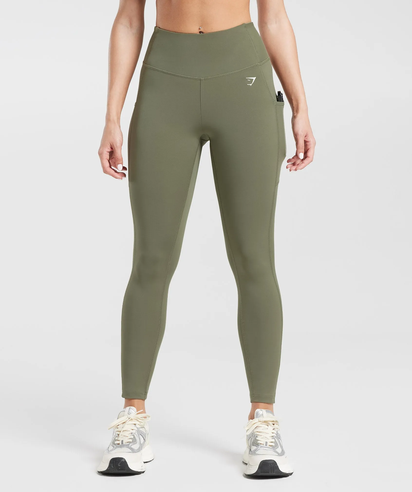 Gymshark Pocket Leggings - Dusty Olive sold by Gymshark product image thumbnail 2