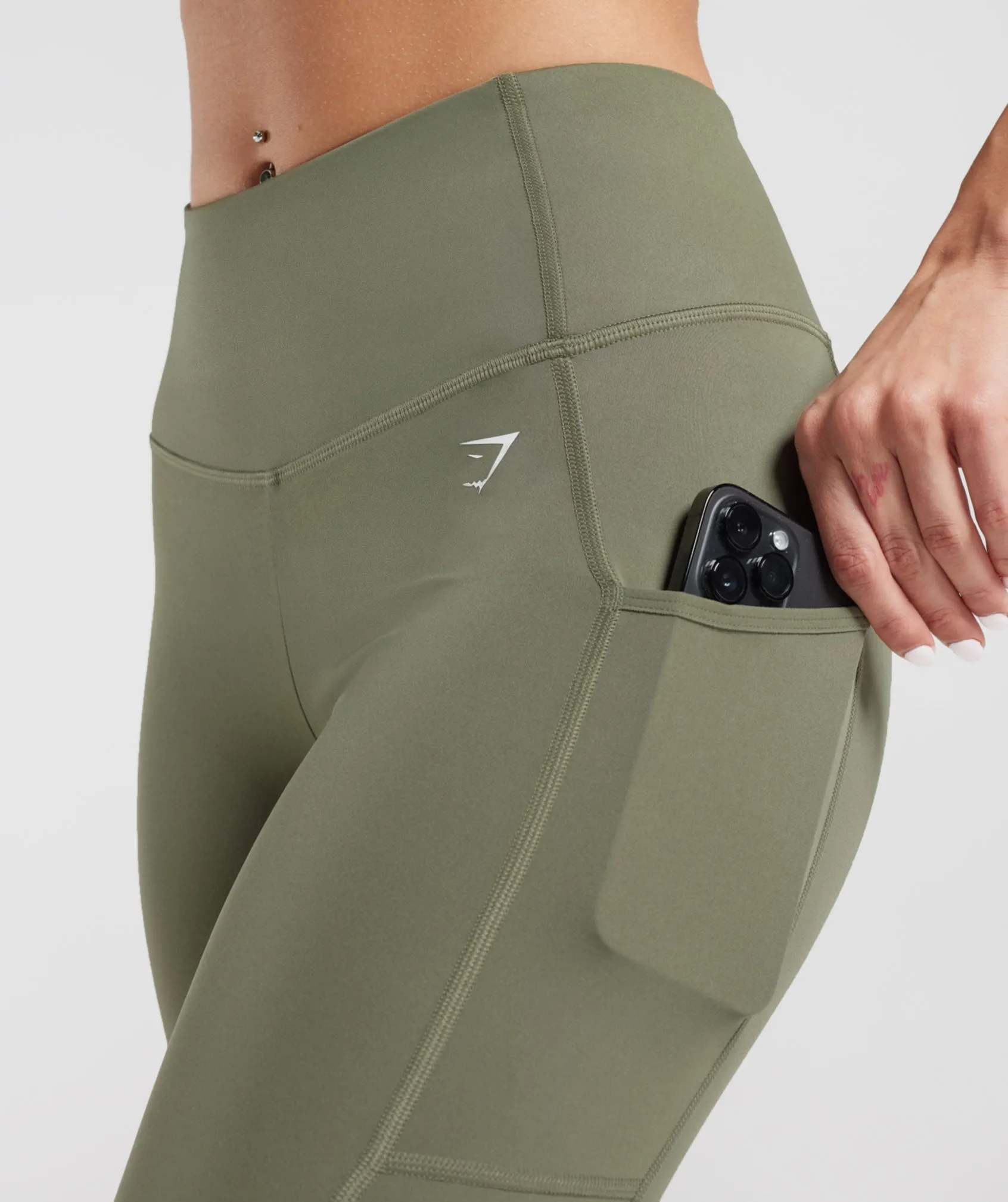 Gymshark Pocket Leggings - Dusty Olive sold by Gymshark product image thumbnail 5