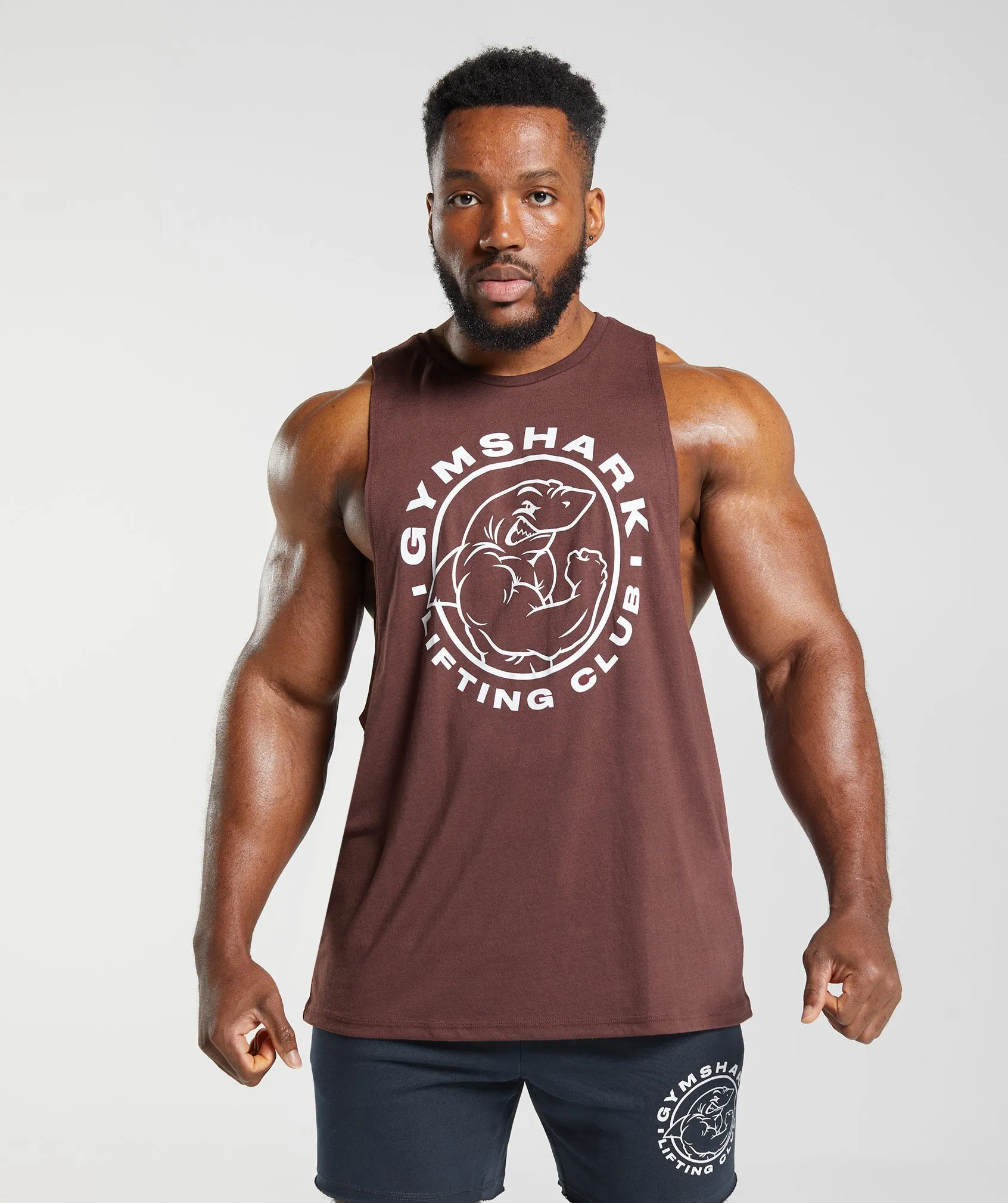 Gymshark Legacy Drop Arm Tank - Cherry Brown sold by Gymshark