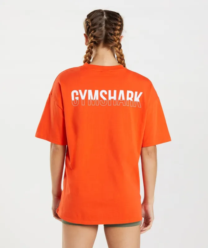 Gymshark Fraction Oversized T-Shirt - Pepper Red sold by Gymshark
