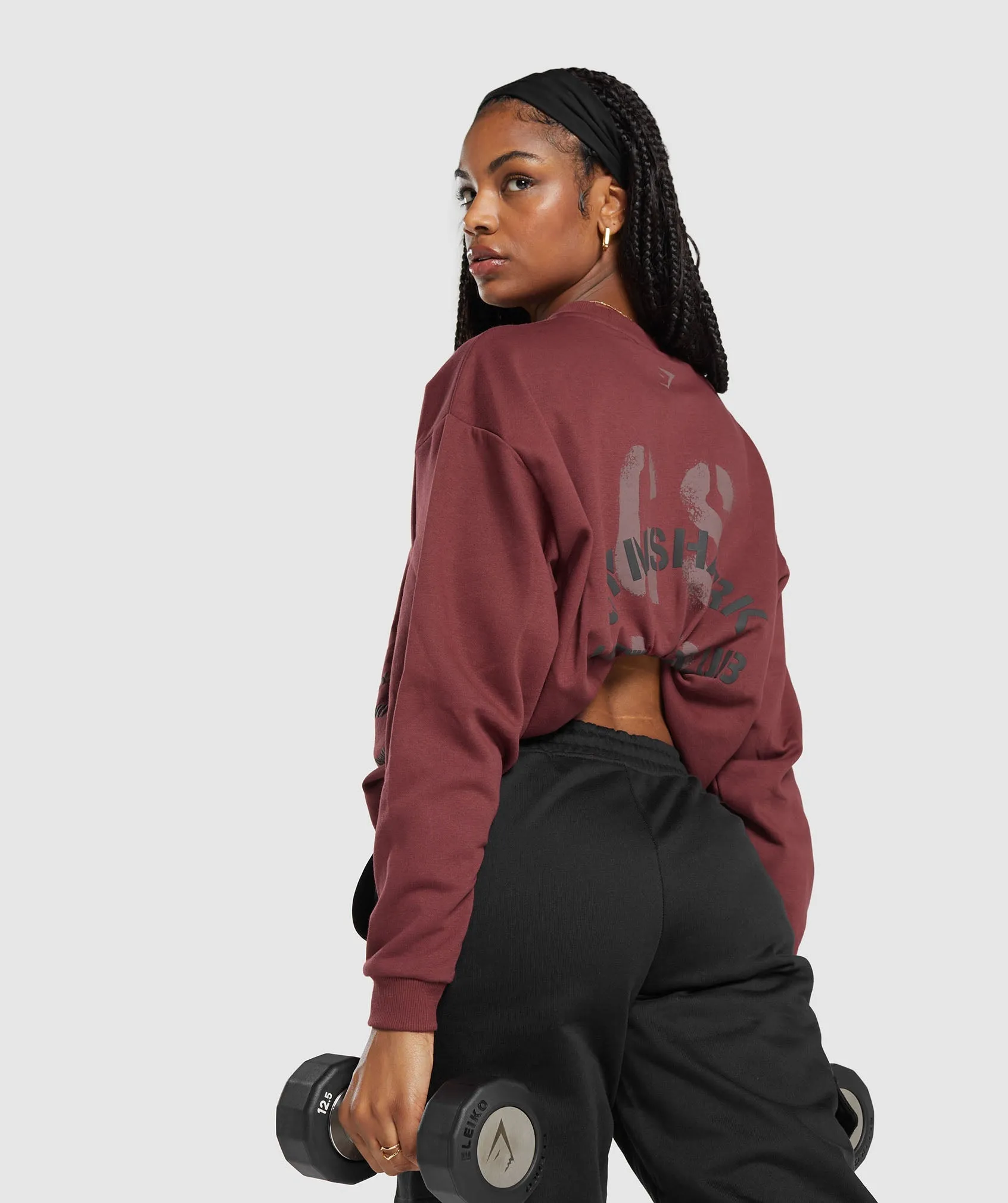 Gymshark Built Oversized Sweatshirt - Washed Burgundy sold by Gymshark product image thumbnail 4