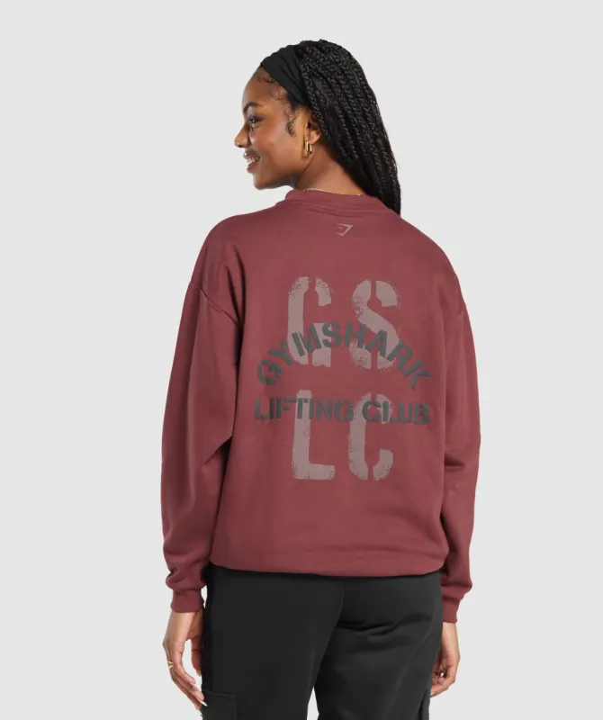 Gymshark Built Oversized Sweatshirt - Washed Burgundy sold by Gymshark