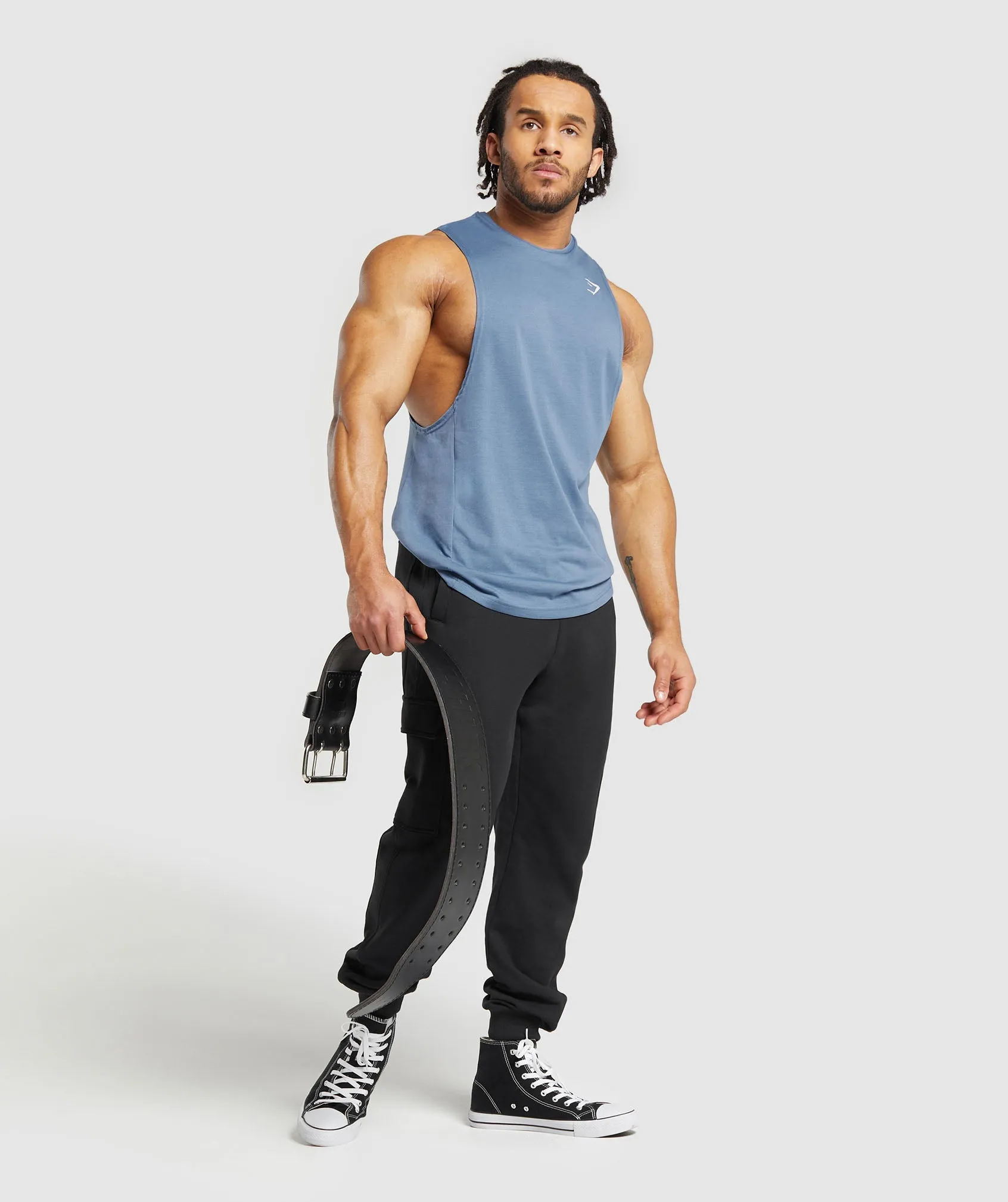 Gymshark React Drop Arm Tank - Faded Blue sold by Gymshark product image thumbnail 4