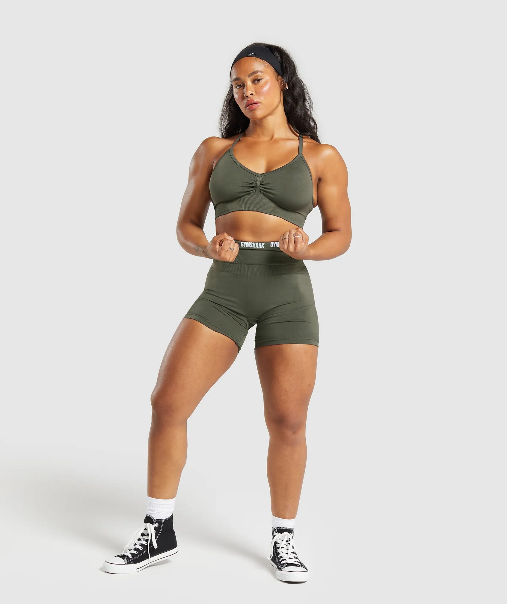 Gymshark Boost Bra - Strength Green/Weighted Green sold by Gymshark product image thumbnail 4