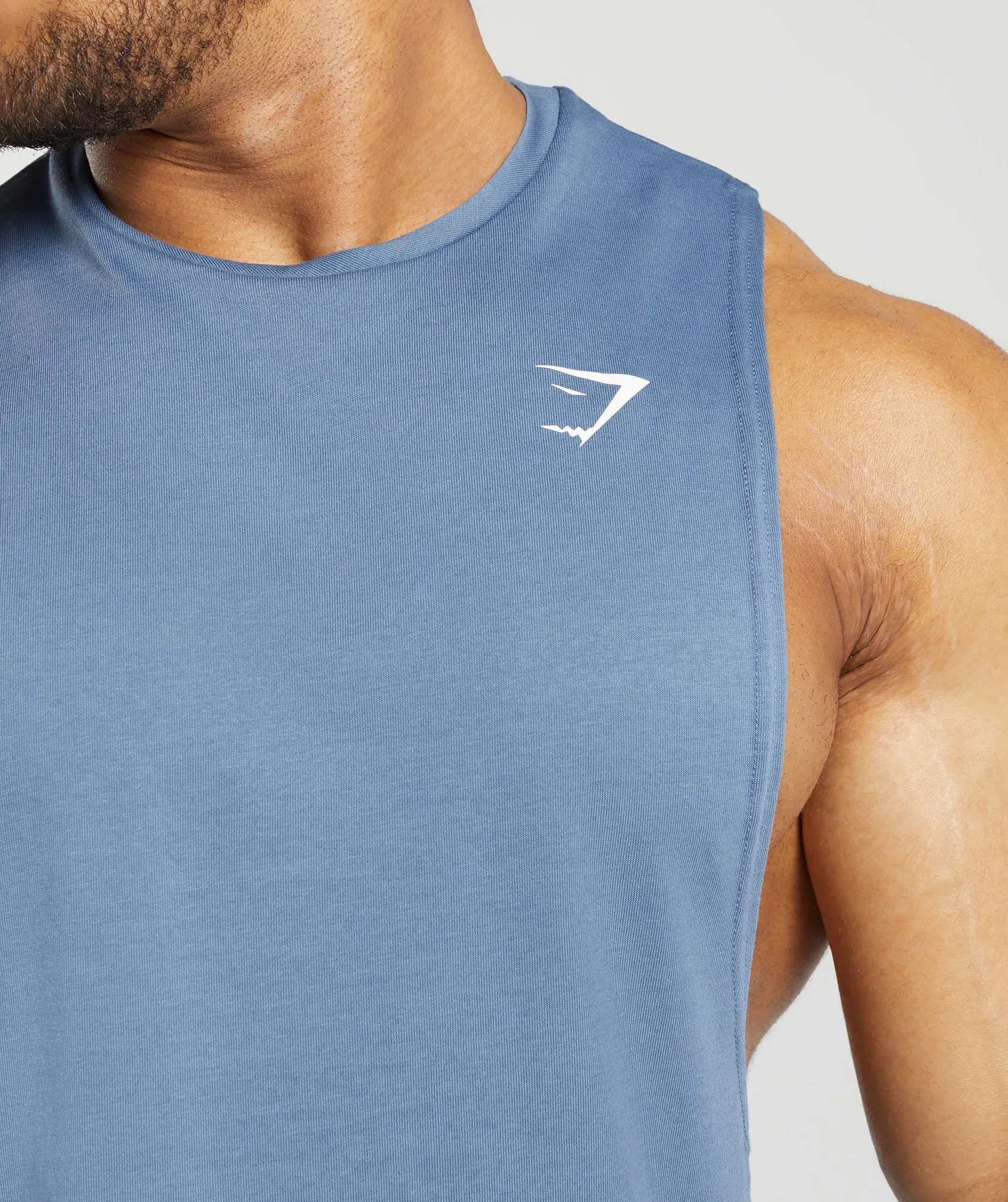 Gymshark React Drop Arm Tank - Faded Blue sold by Gymshark product image thumbnail 5