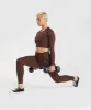 Gymshark Adapt Marl Seamless Long Sleeve Crop Top - Archive Brown/Cherry Brown sold by Gymshark