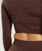 Gymshark Adapt Marl Seamless Long Sleeve Crop Top - Archive Brown/Cherry Brown sold by Gymshark