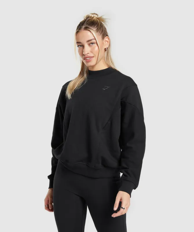 Gymshark Rest Day Cotton Contour Pullover - Black sold by Gymshark