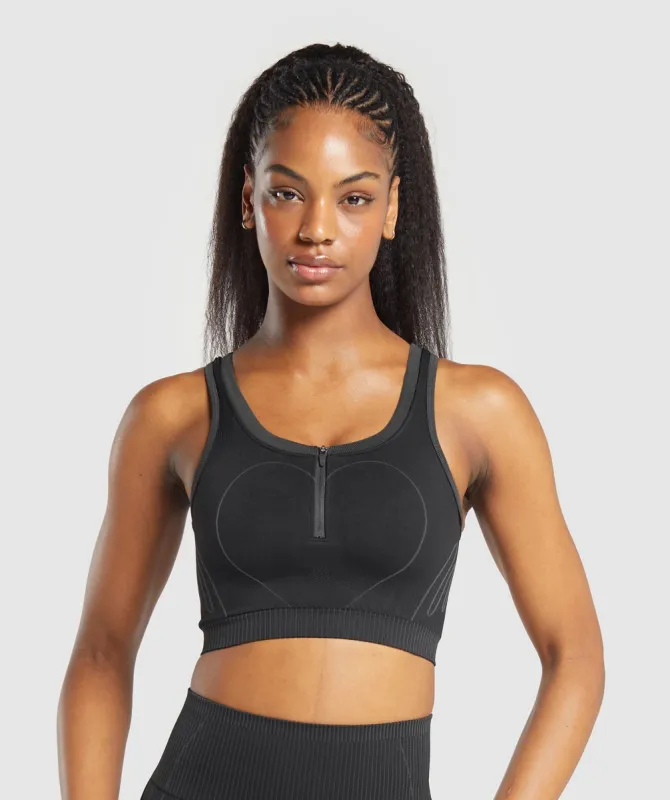 Gymshark Contour Heart Seamless Tank - Black/Asphalt Grey sold by Gymshark