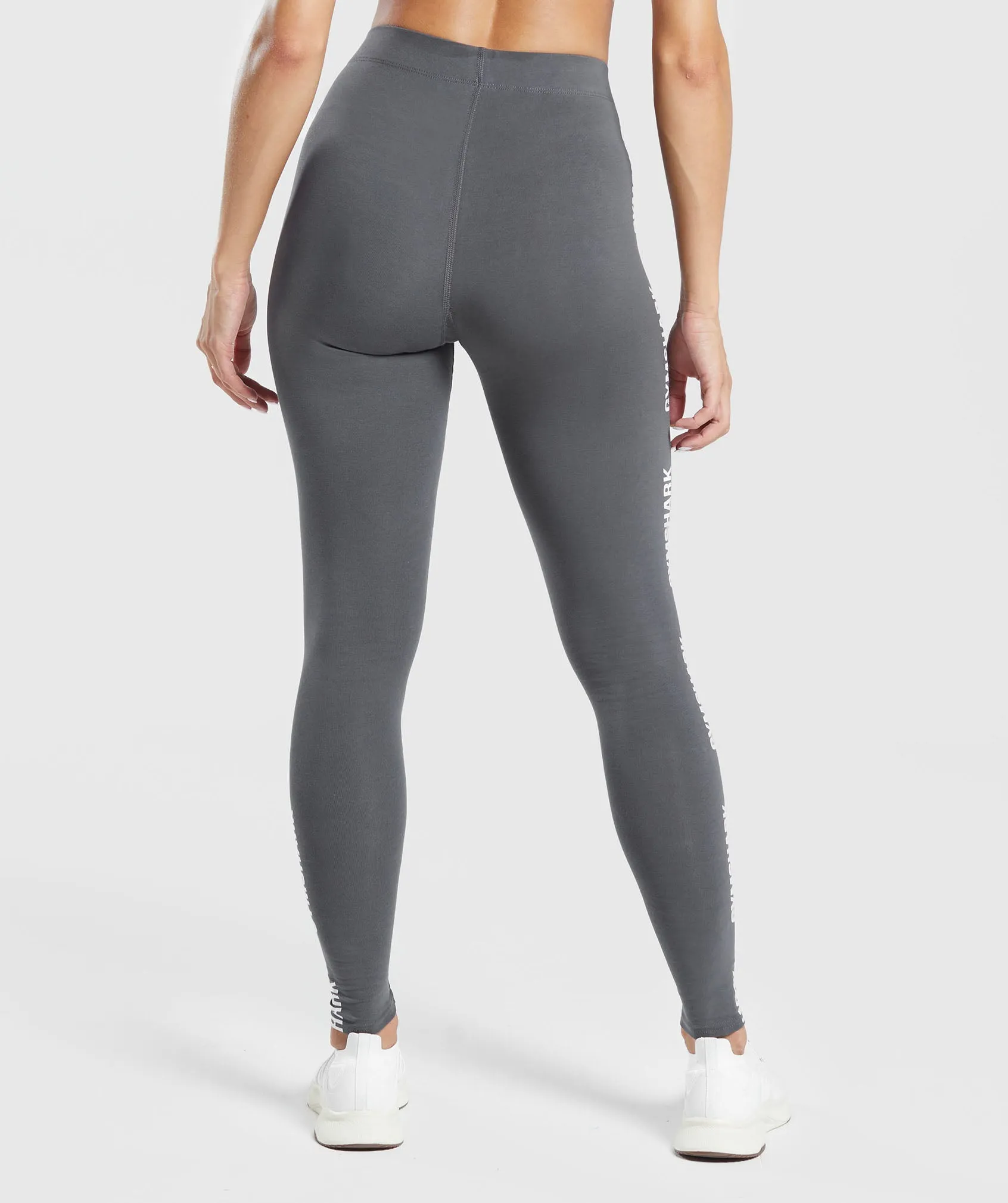 Gymshark Cotton Graphic Tape Leggings - Graphite Grey sold by Gymshark product image thumbnail 3