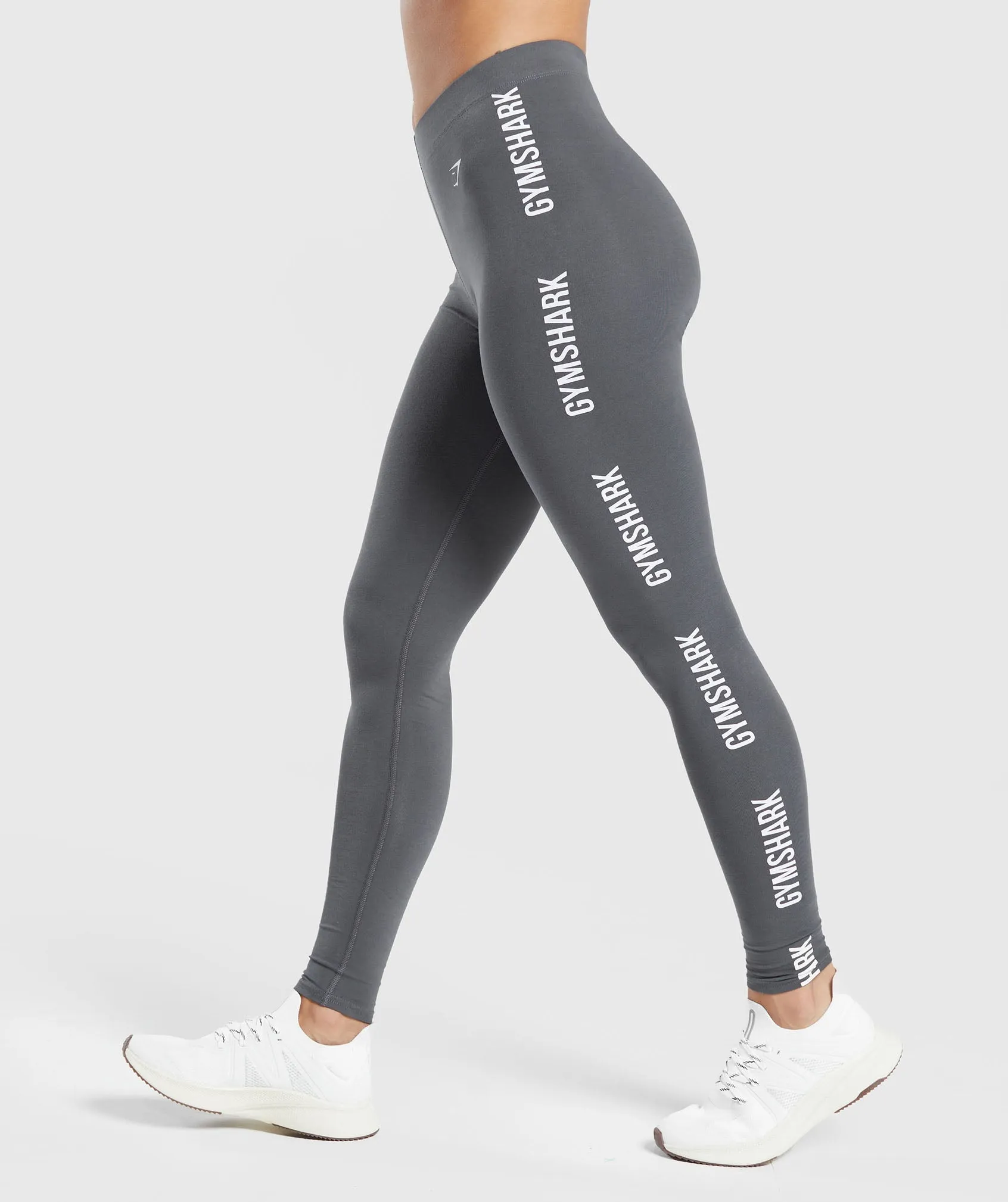 Gymshark Cotton Graphic Tape Leggings - Graphite Grey sold by Gymshark