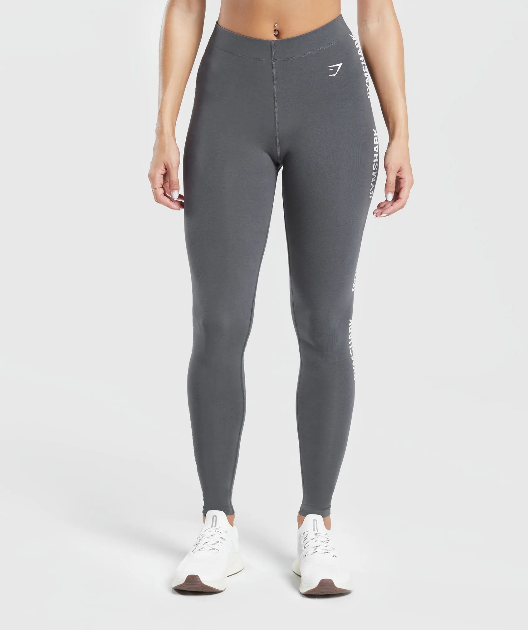 Gymshark Cotton Graphic Tape Leggings - Graphite Grey sold by Gymshark product image thumbnail 2