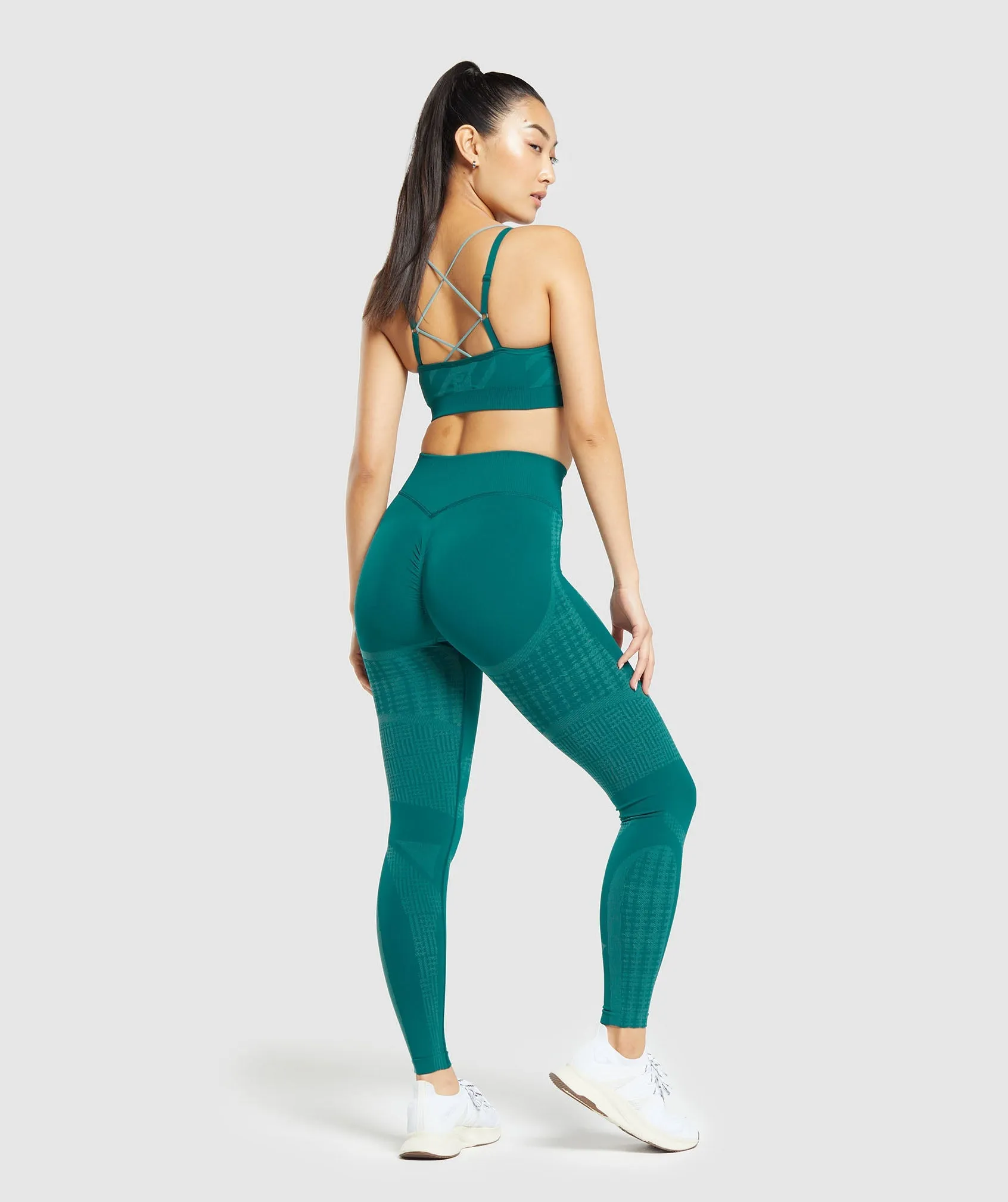 Gymshark Apex Limit Seamless Ruched Sports Bra - Deep Teal/Duck Egg Blue sold by Gymshark product image thumbnail 4