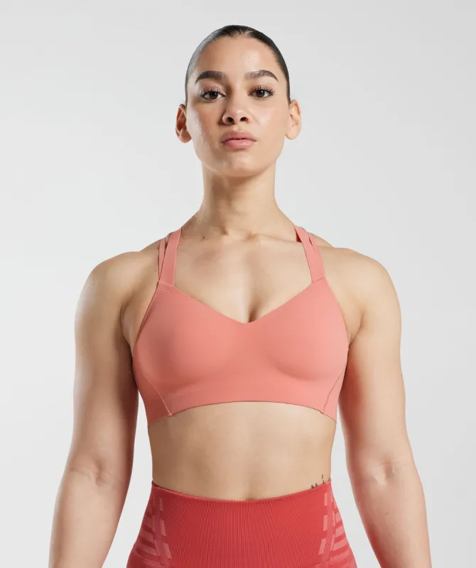 Gymshark Apex Limit Sports Bra - Terracotta Pink sold by Gymshark
