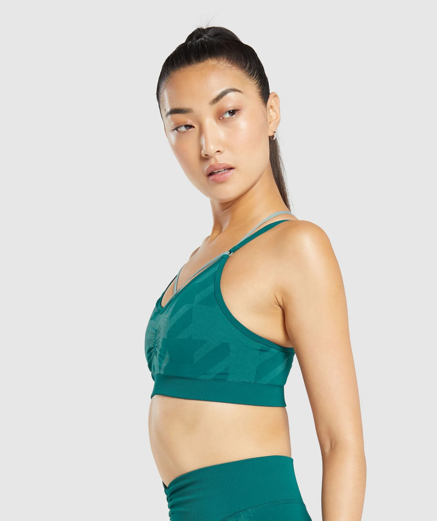 Gymshark Apex Limit Seamless Ruched Sports Bra - Deep Teal/Duck Egg Blue sold by Gymshark product image thumbnail 5
