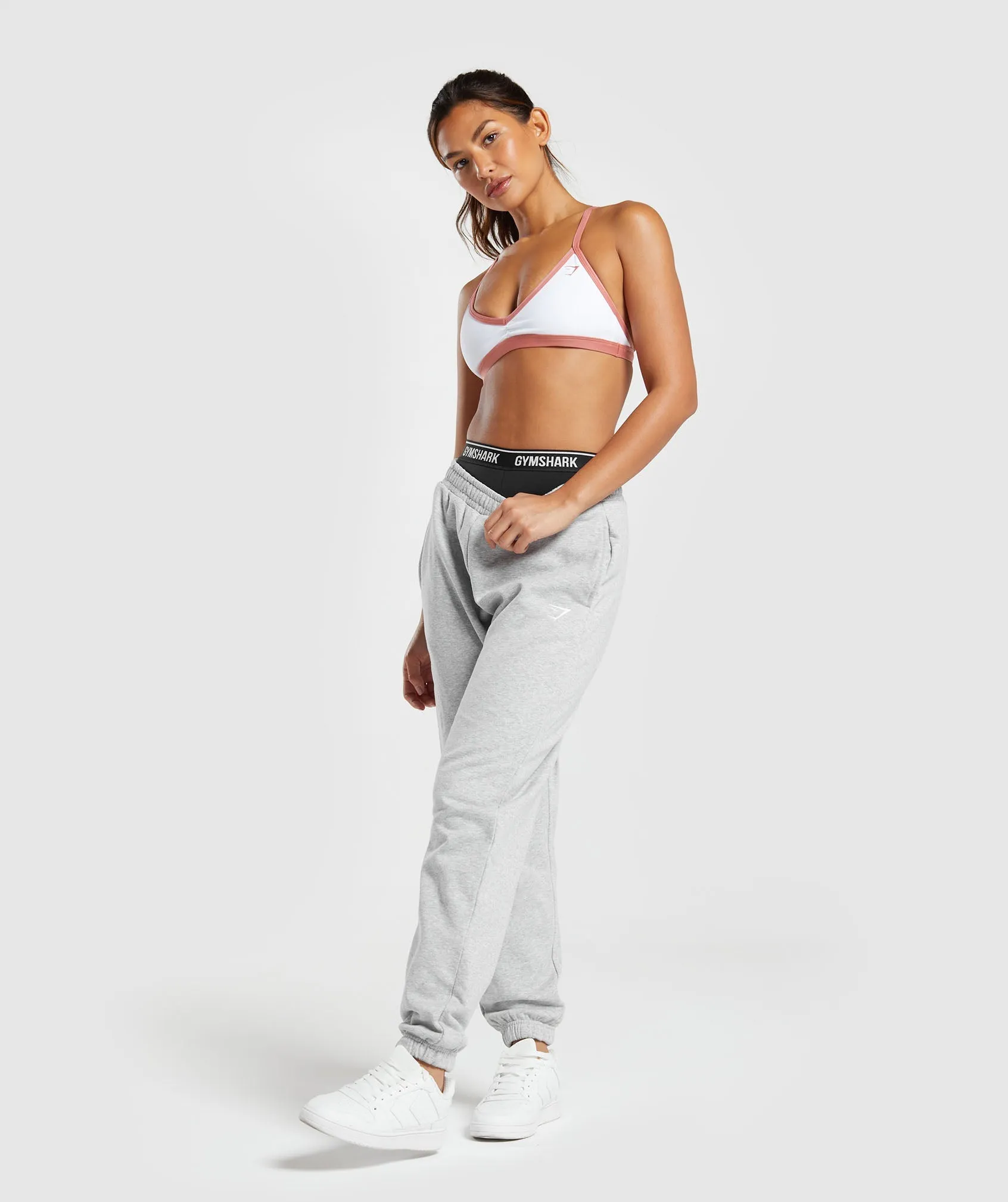 Gymshark Minimal Sports Bra - White/Classic Pink sold by Gymshark product image thumbnail 4