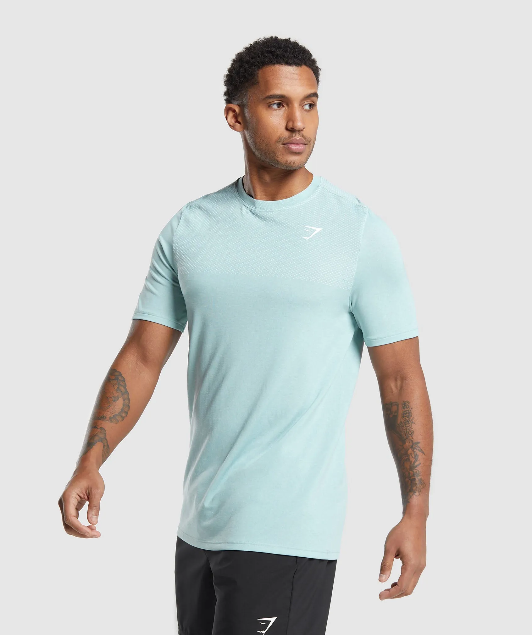 Gymshark Vital Seamless T-Shirt - Lagoon Green/White Marl sold by Gymshark product image thumbnail 3