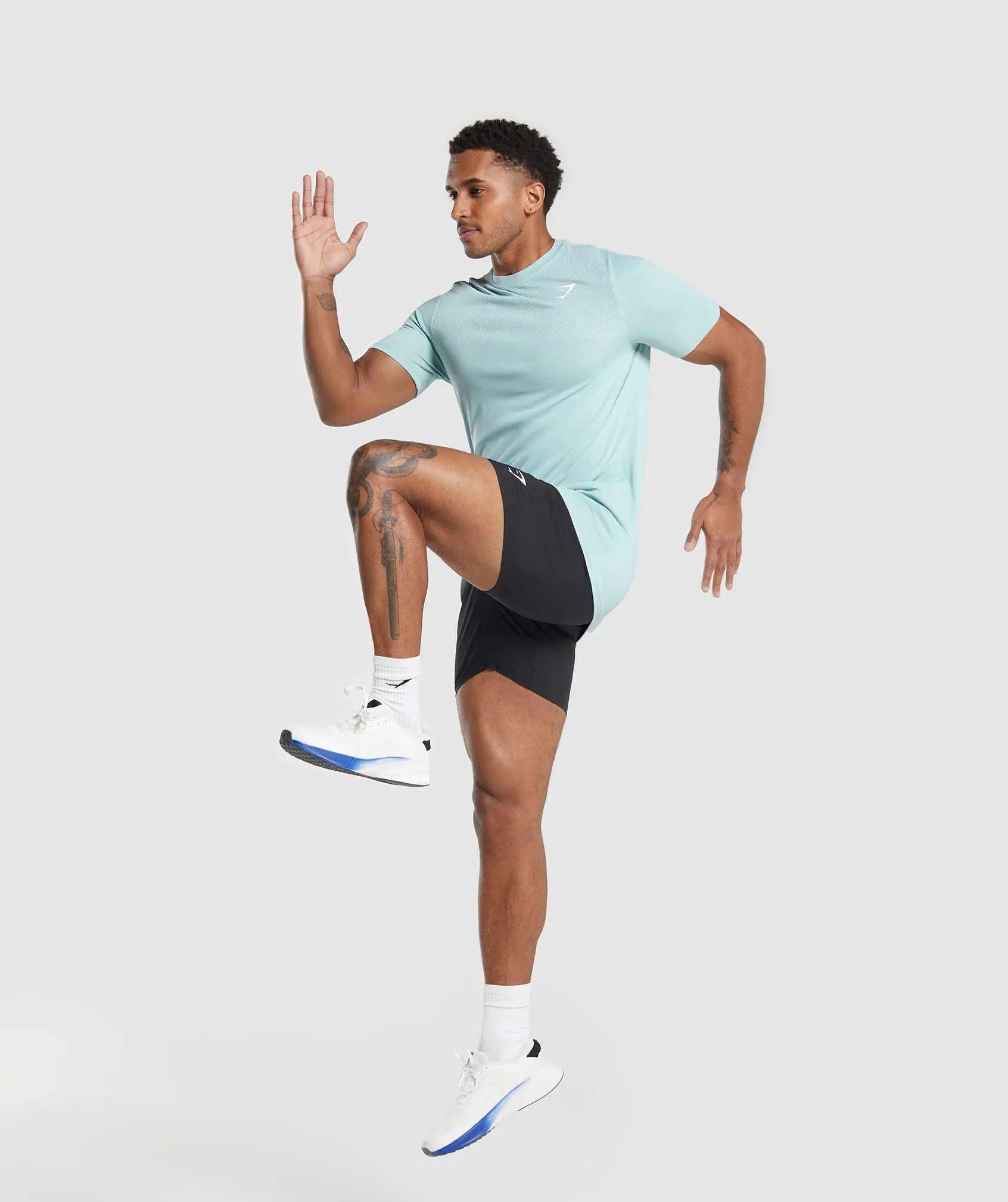 Gymshark Vital Seamless T-Shirt - Lagoon Green/White Marl sold by Gymshark product image thumbnail 4