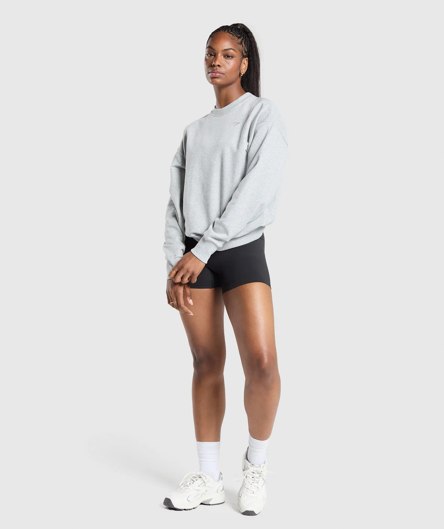 Gymshark Rest Day Sweats Oversized Crew - Light Grey Core Marl sold by Gymshark product image thumbnail 4