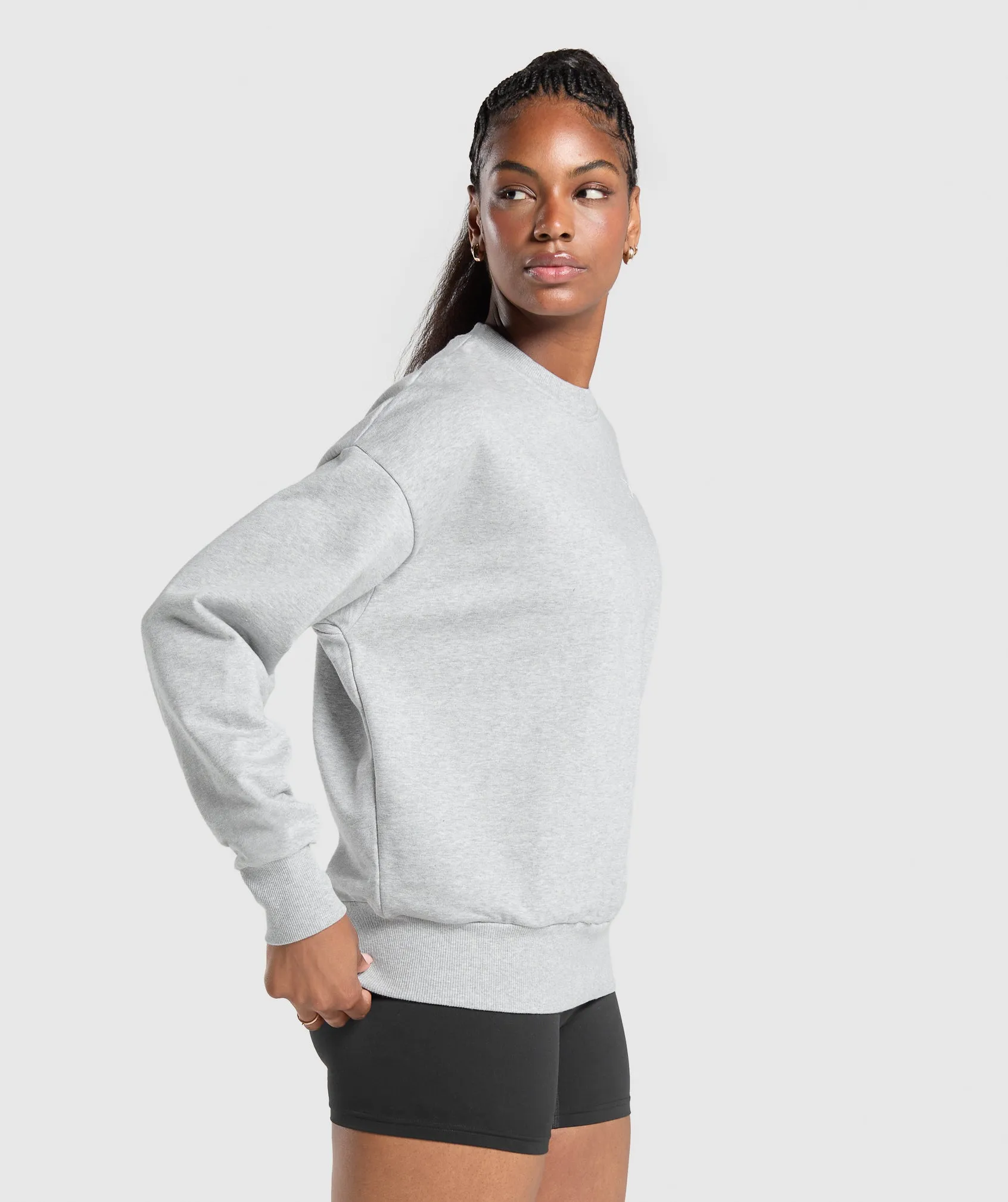 Gymshark Rest Day Sweats Oversized Crew - Light Grey Core Marl sold by Gymshark product image thumbnail 3