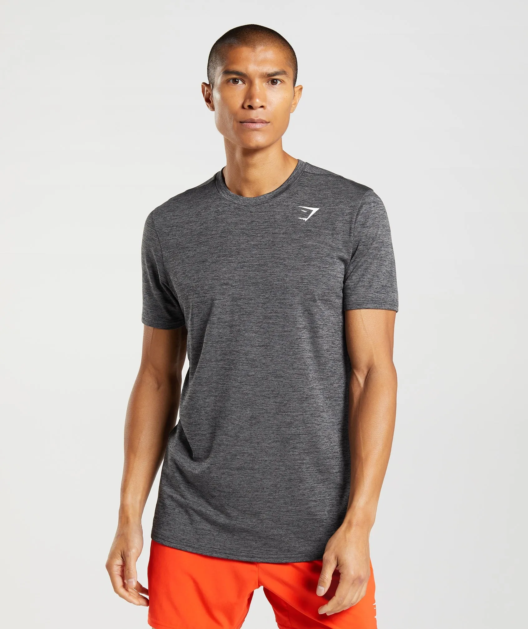 Gymshark Arrival Marl T-Shirt - Black/Silhouette Grey Marl sold by Gymshark