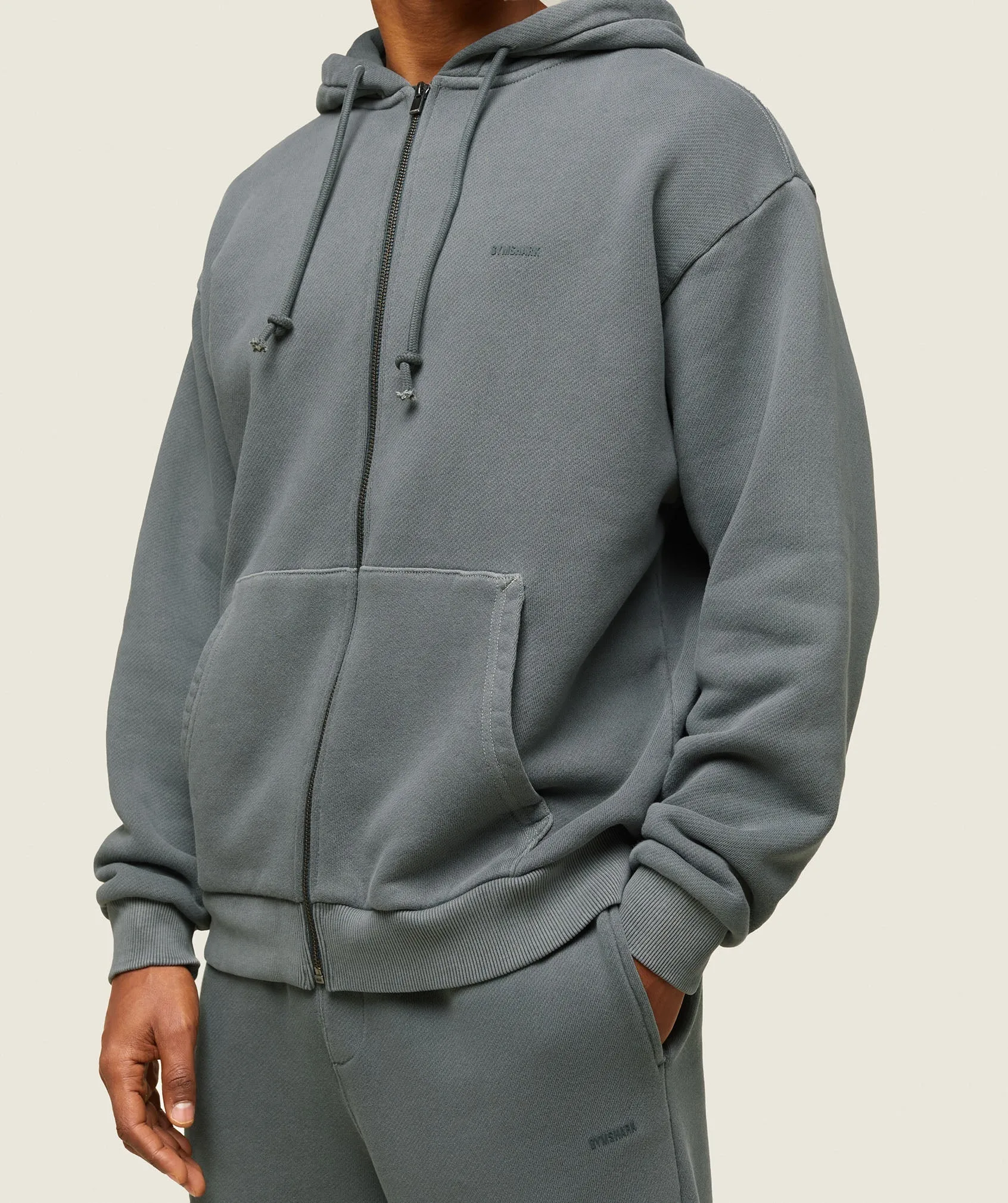 Gymshark everywear Relaxed Zip Hoodie - Slate Teal sold by Gymshark product image thumbnail 4