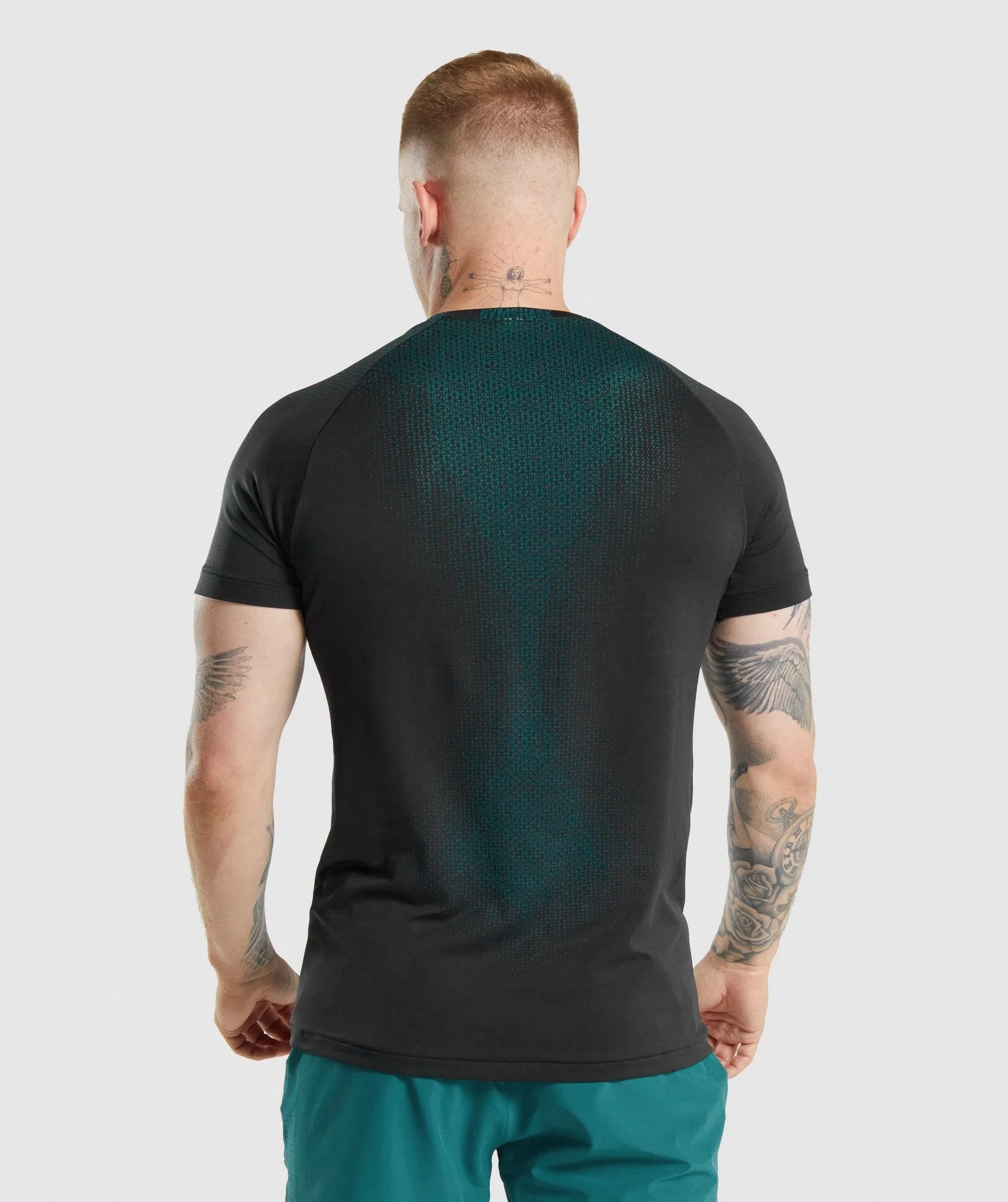 Gymshark Apex Contrast T-Shirt - Black/Teal sold by Gymshark product image thumbnail 2