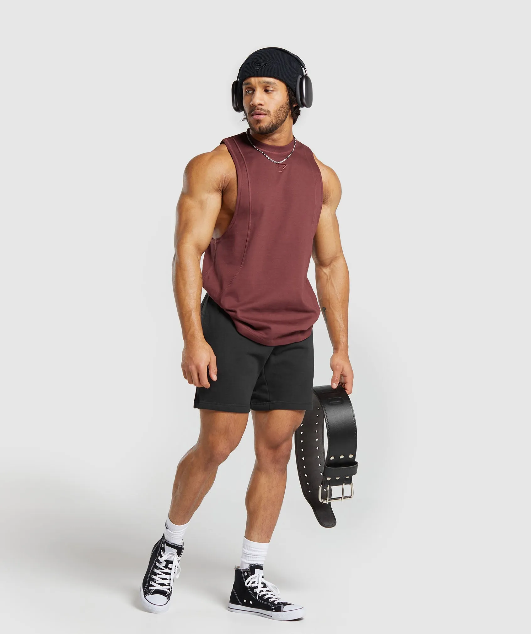 Gymshark Premium Lifting Drop Arm Tank - Burgundy Brown sold by Gymshark product image thumbnail 4