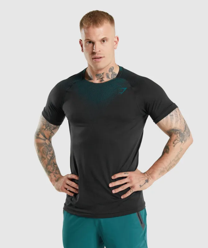 Gymshark Apex Contrast T-Shirt - Black/Teal sold by Gymshark