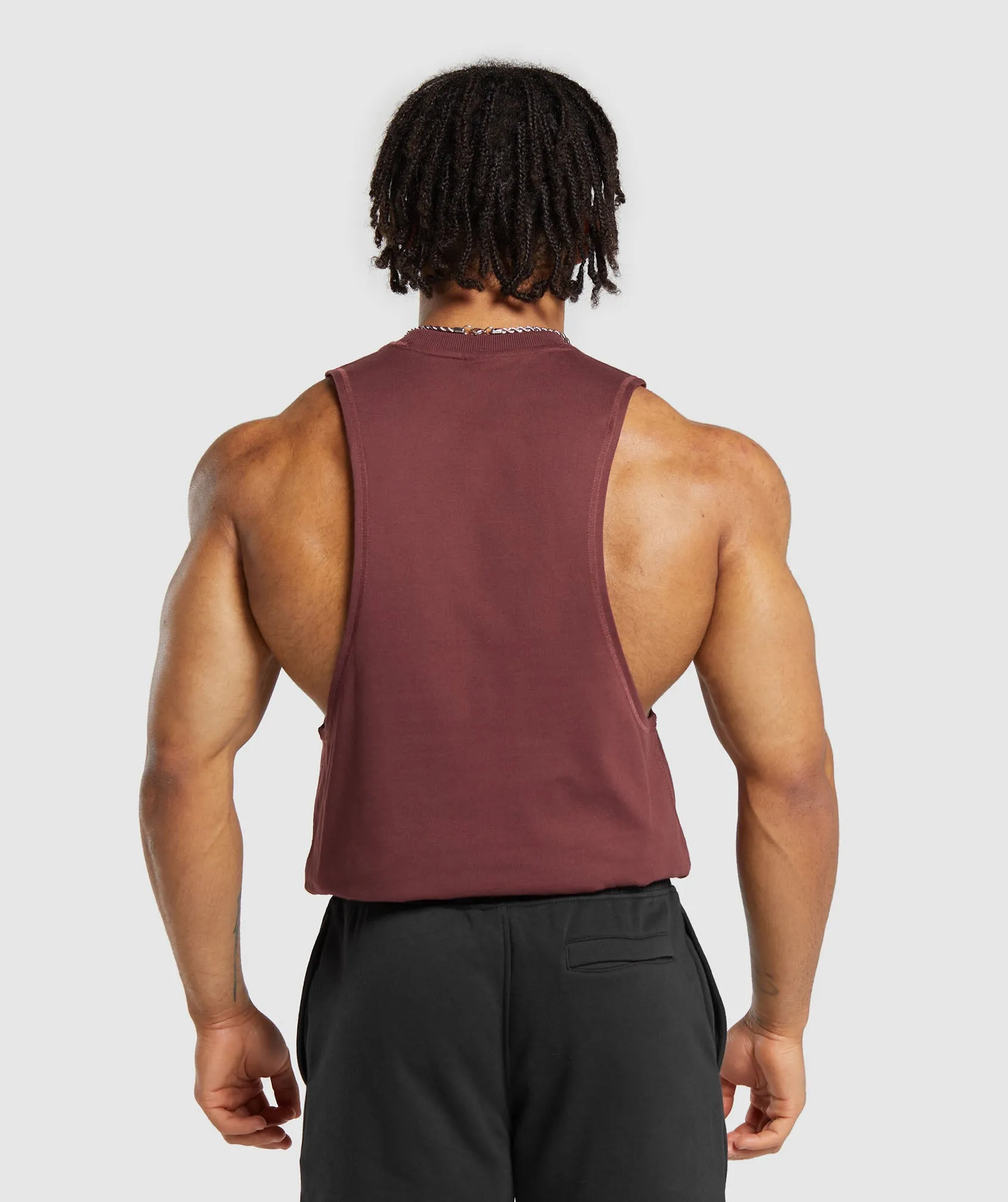 Gymshark Premium Lifting Drop Arm Tank - Burgundy Brown sold by Gymshark product image thumbnail 2