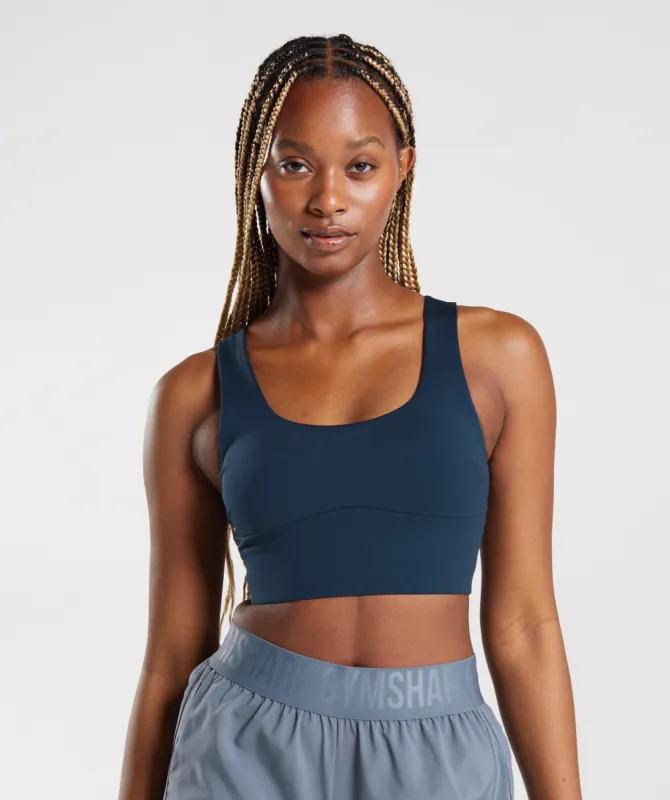 Gymshark Longline Sports Bra - Navy sold by Gymshark