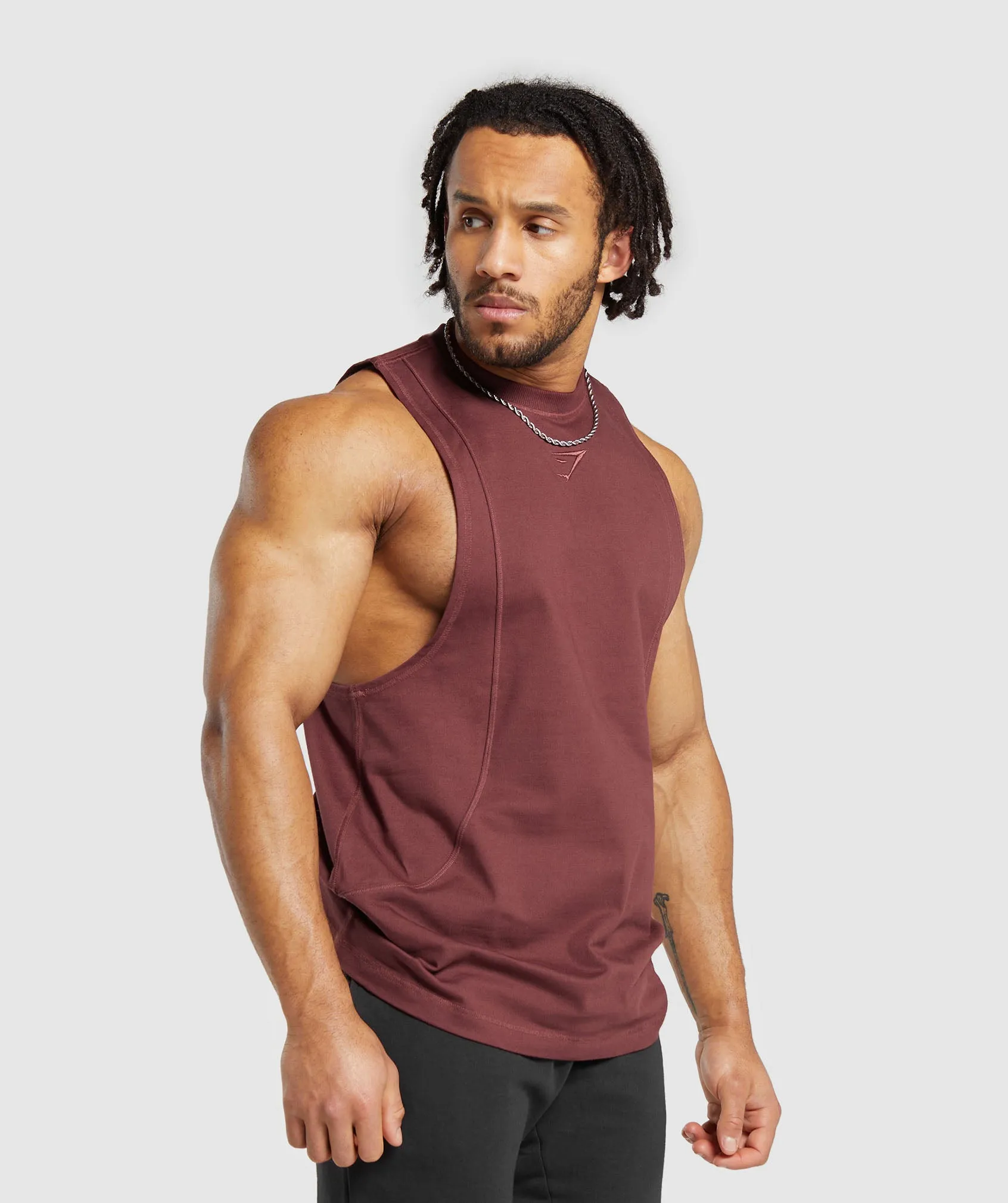 Gymshark Premium Lifting Drop Arm Tank - Burgundy Brown sold by Gymshark product image thumbnail 3