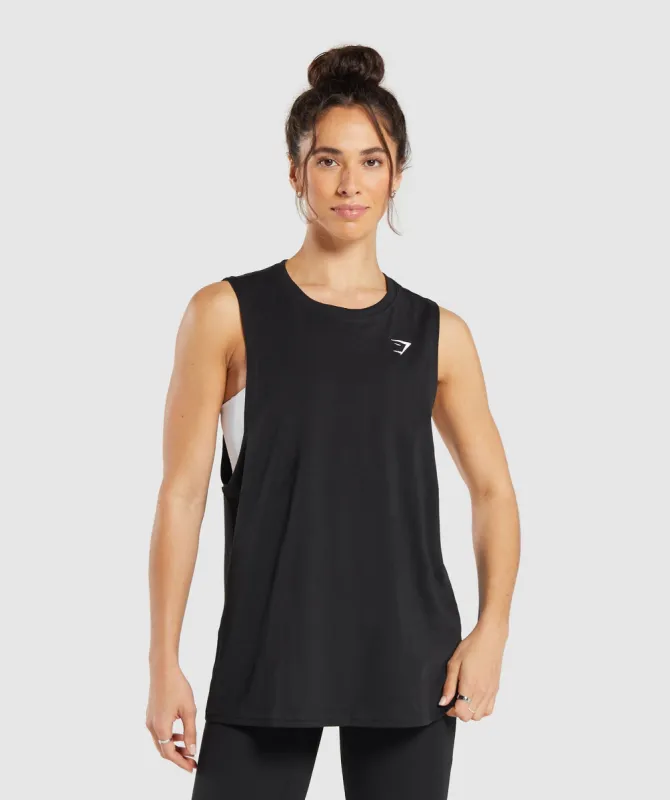Gymshark Training Drop Arm Tank - Black sold by Gymshark