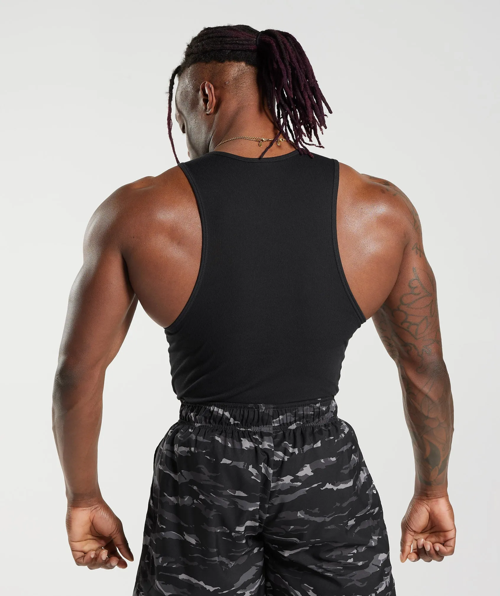 Gymshark Ribbed Tank 1PK - Black sold by Gymshark product image thumbnail 2