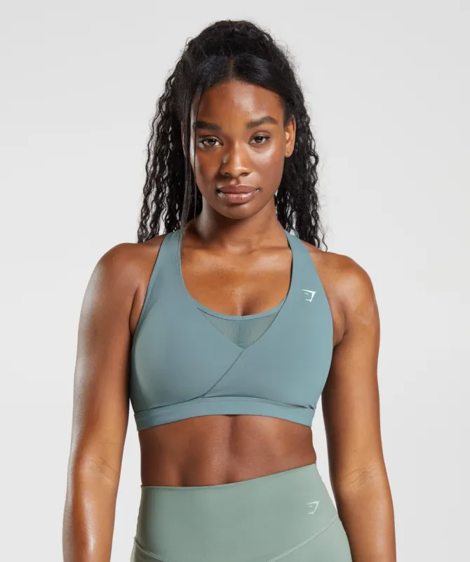 Gymshark Crossover Sports Bra - Thunder Blue sold by Gymshark