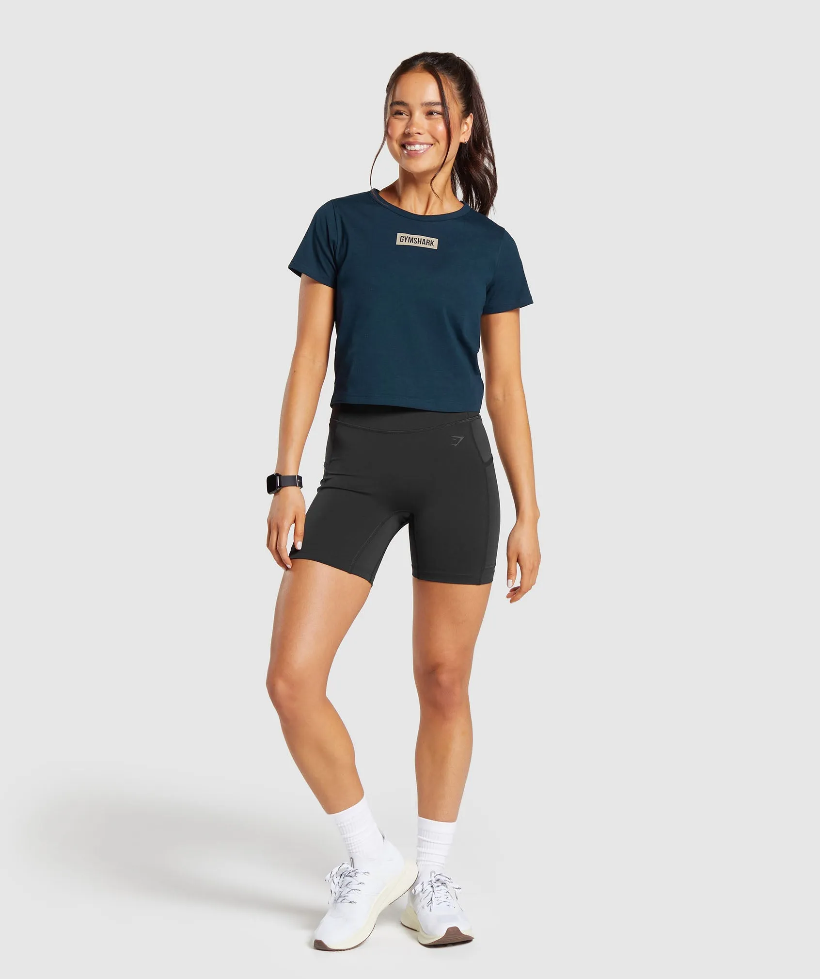 Gymshark Block Crop Top - Navy sold by Gymshark product image thumbnail 4