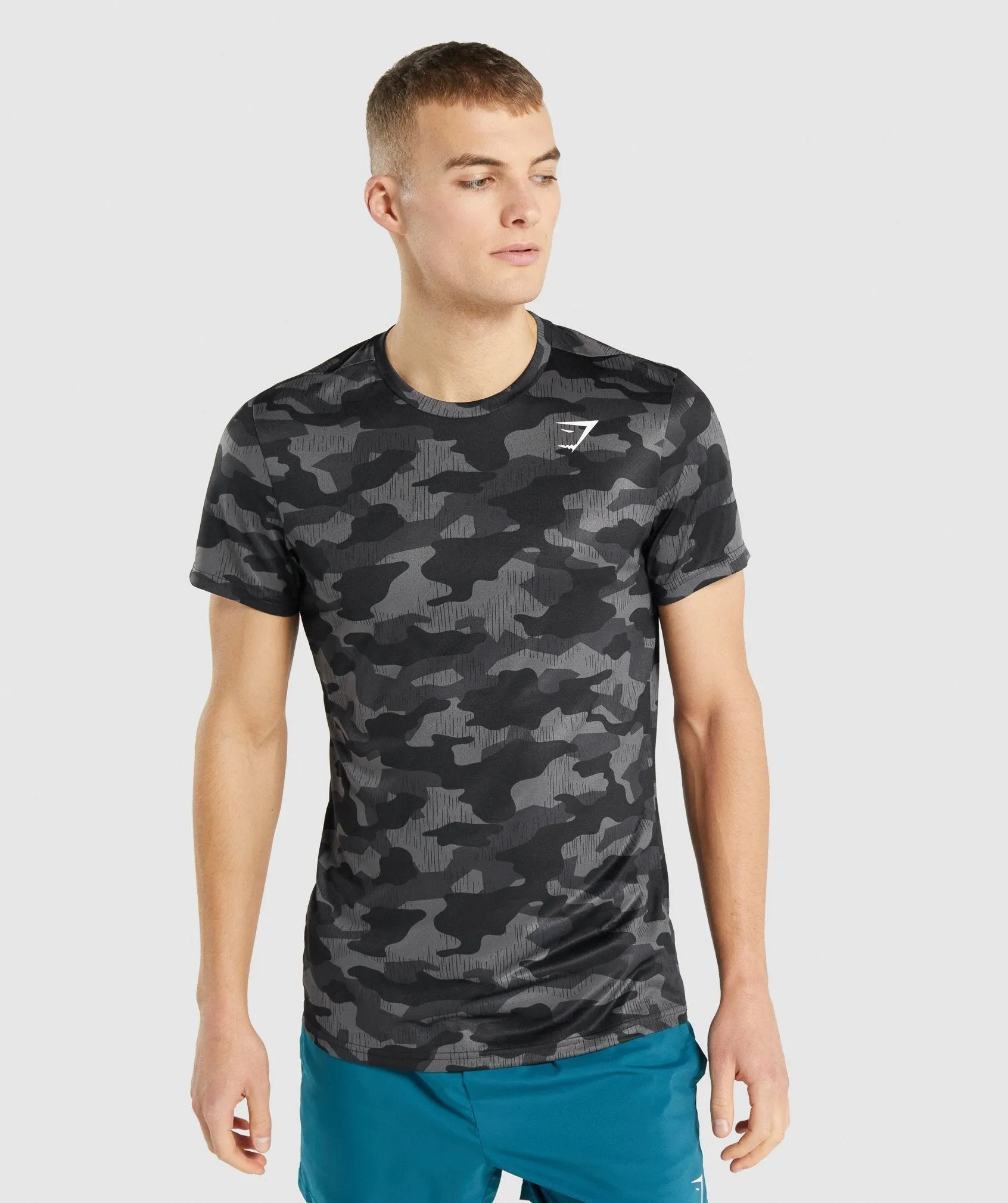 Gymshark Arrival T-Shirt - Grey Print sold by Gymshark