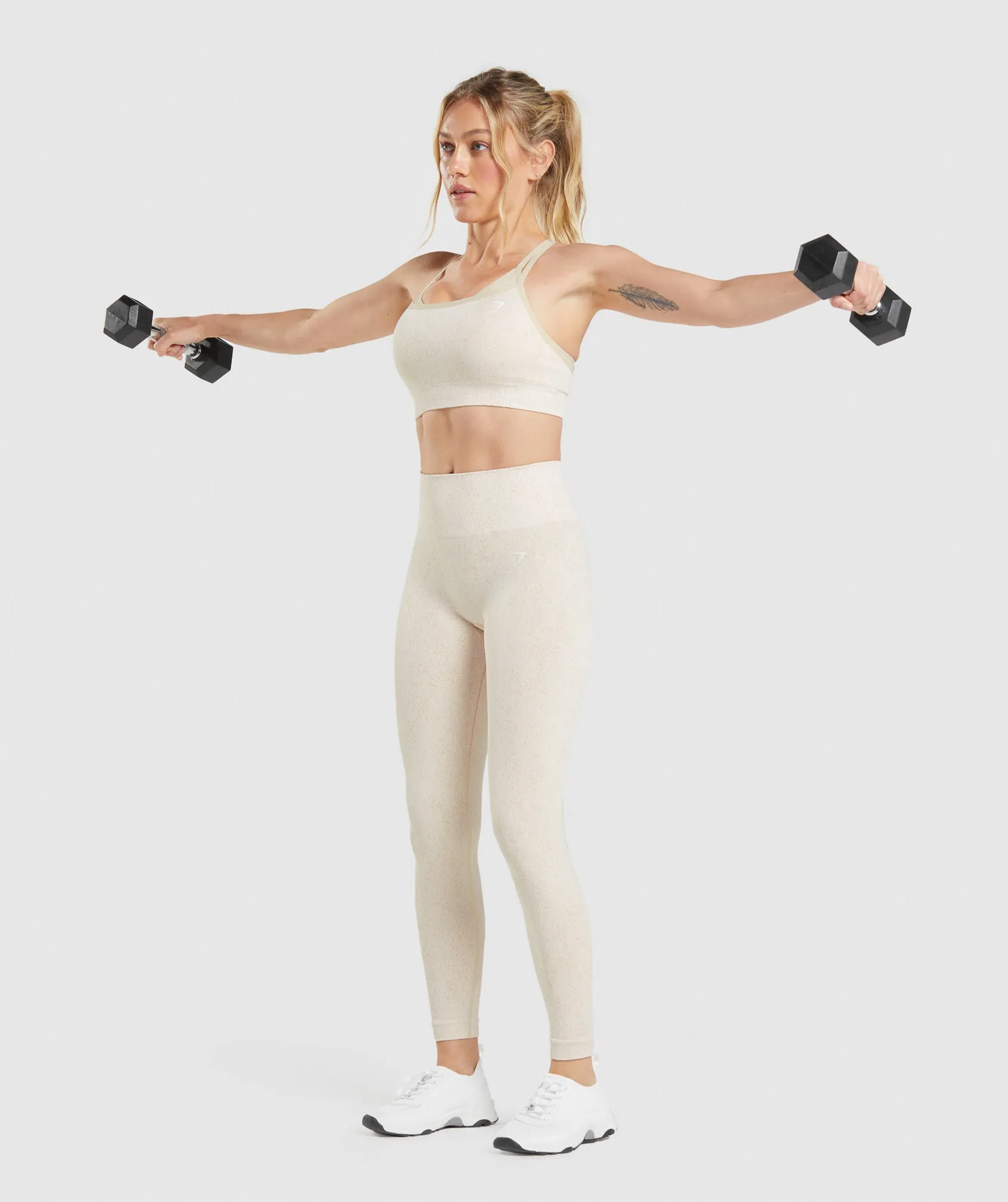 Gymshark Adapt Fleck Seamless Sports Bra - Mineral | Coconut White sold by Gymshark product image thumbnail 4