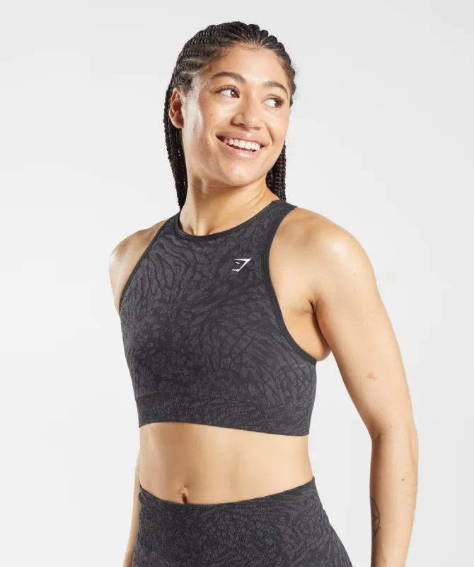 Gymshark Adapt Animal Seamless Sports Bra -  Wild | Black sold by Gymshark