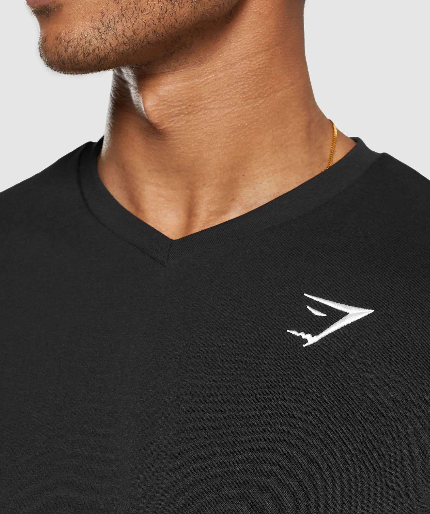 Gymshark Crest V-Neck T Shirt - Black sold by Gymshark product image thumbnail 5