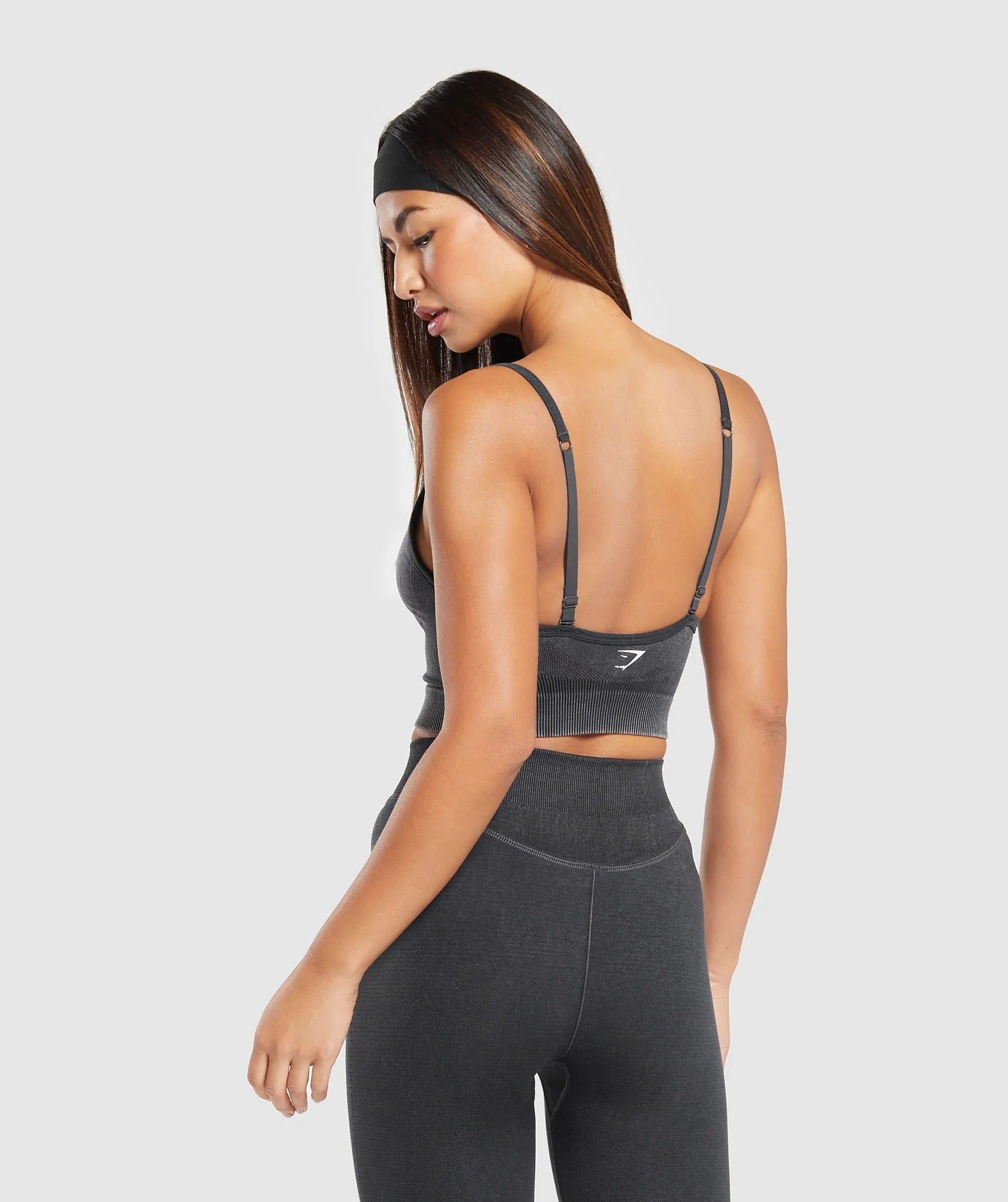 Gymshark Sweat Seamless Washed Midi Tank - Black sold by Gymshark product image thumbnail 2