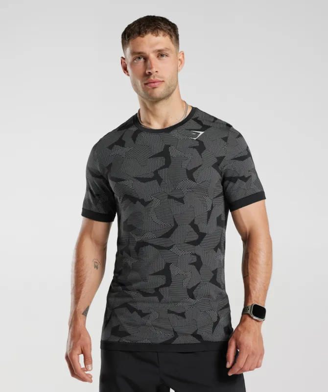 Gymshark Sport Seamless T-Shirt - Black/Light Grey sold by Gymshark