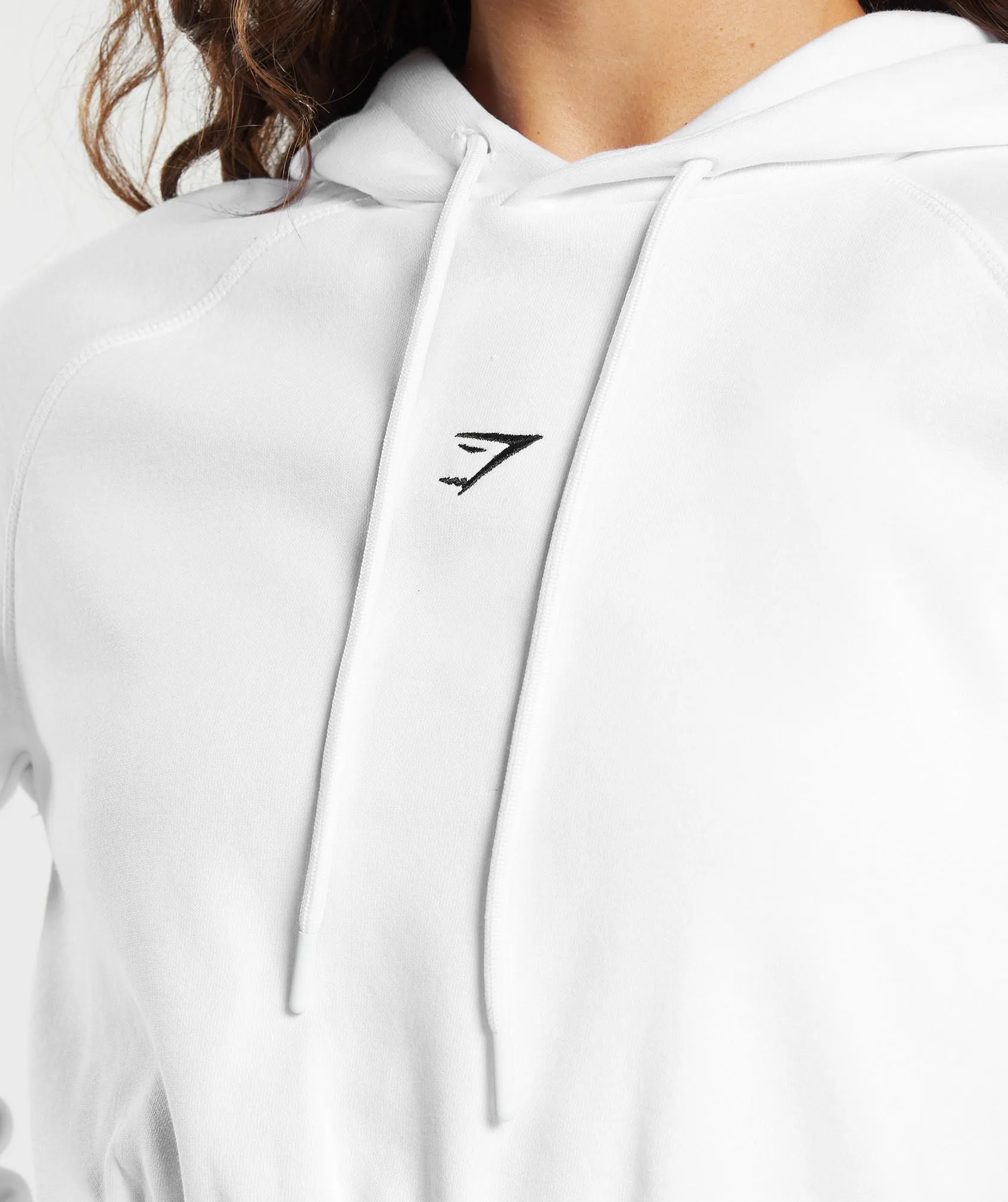 Gymshark Training Fleece Cropped Hoodie - White sold by Gymshark product image thumbnail 5