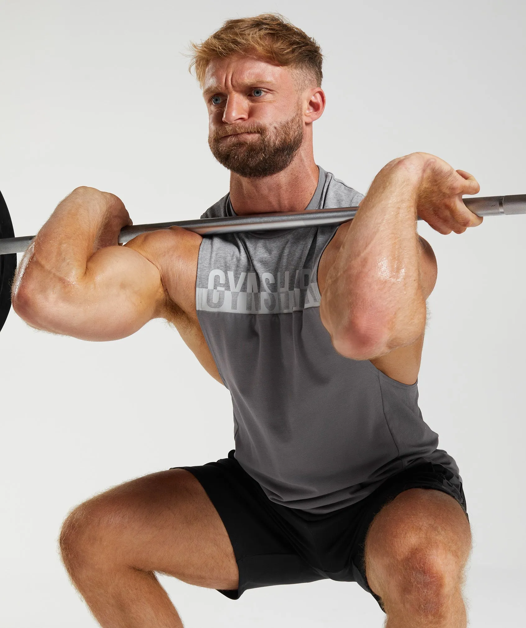 Gymshark Bold React Drop Arm Tank - Coin Grey sold by Gymshark product image thumbnail 3