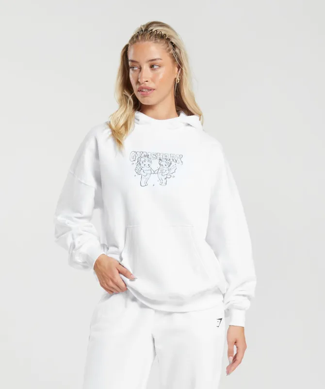 Gymshark Cherub Graphic Hoodie - White sold by Gymshark