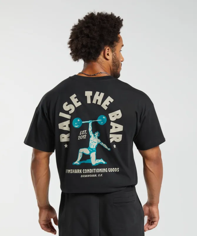 Gymshark Raise the Bar T-Shirt - Black sold by Gymshark