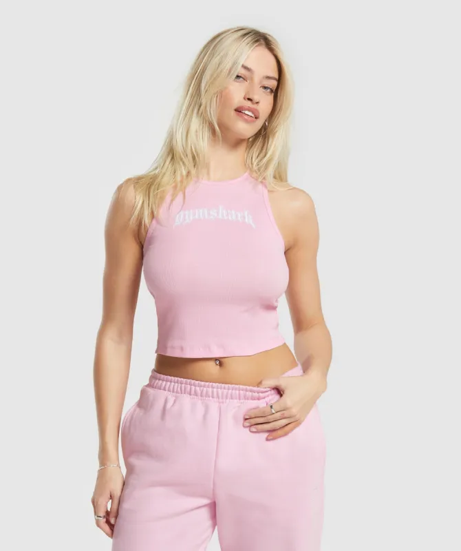 Gymshark Heavy Flex Graphic Midi Tank - Dolly Pink sold by Gymshark