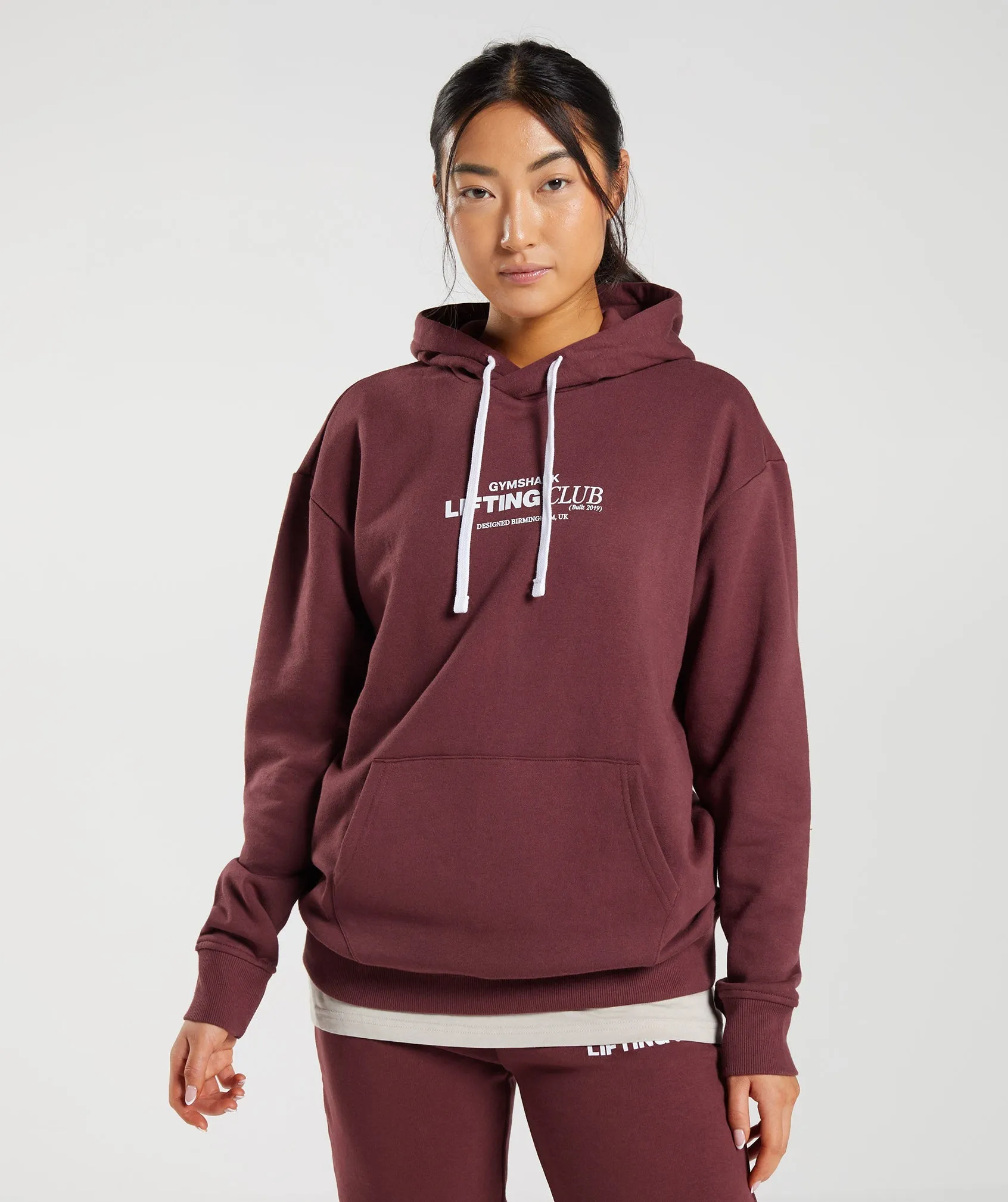 Gymshark Social Club Oversized Hoodie - Cherry Brown sold by Gymshark
