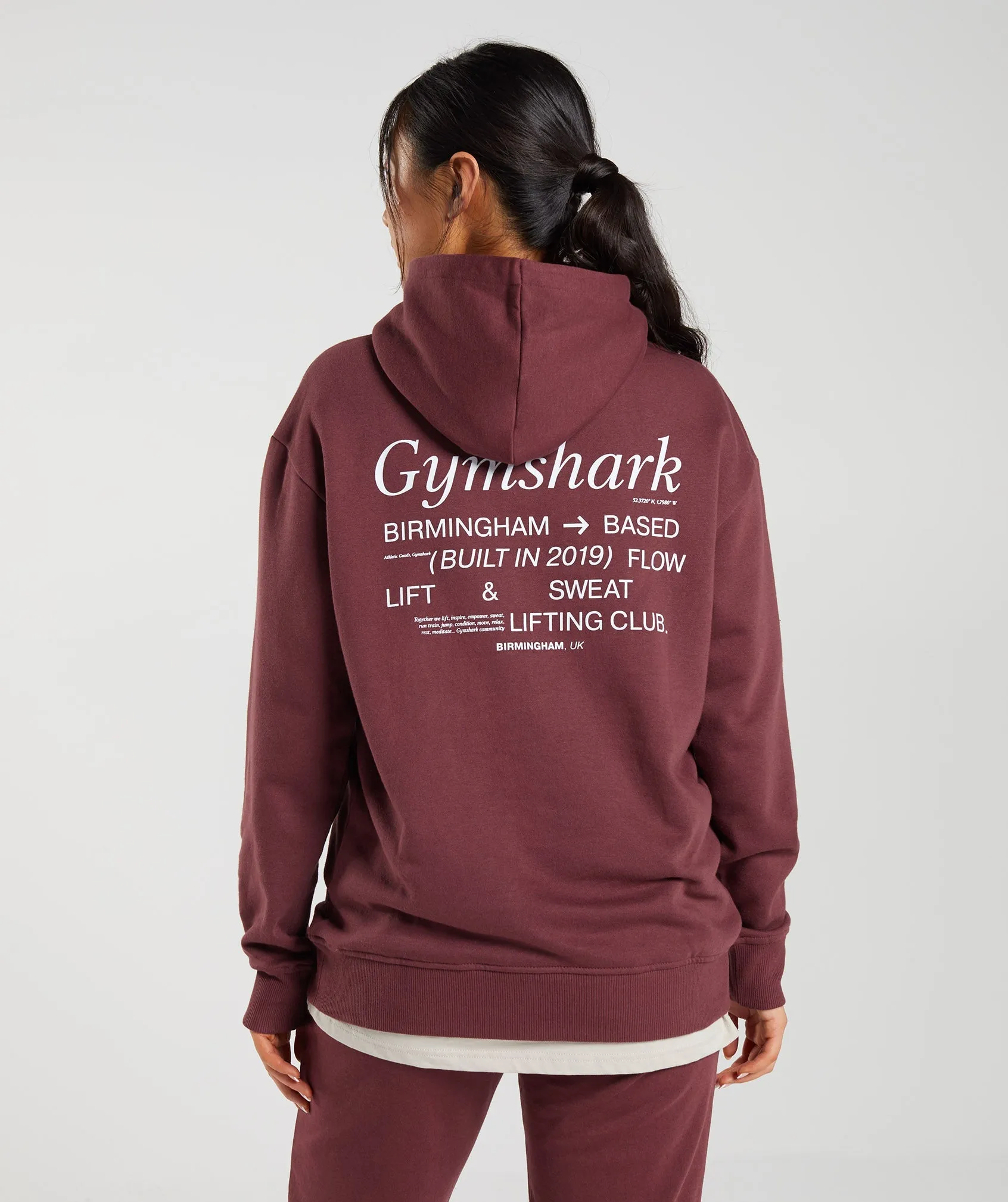 Gymshark Social Club Oversized Hoodie - Cherry Brown sold by Gymshark product image thumbnail 2